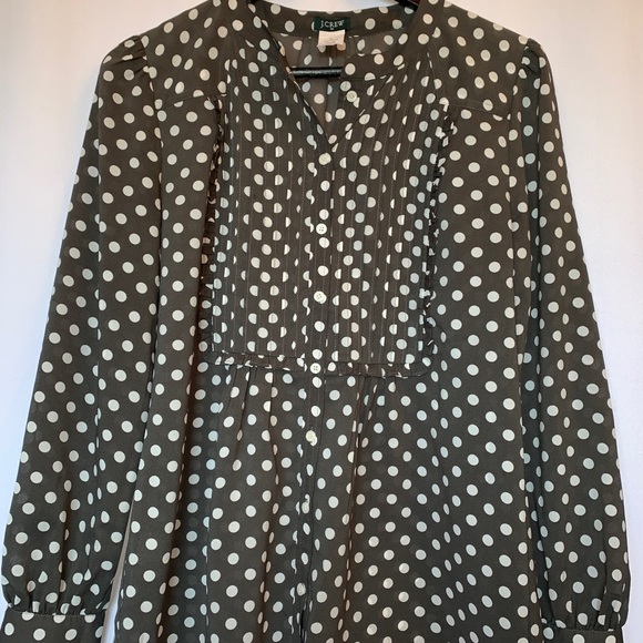 J Crew grey polka dot size 6 blouse - Picture 5 of 8